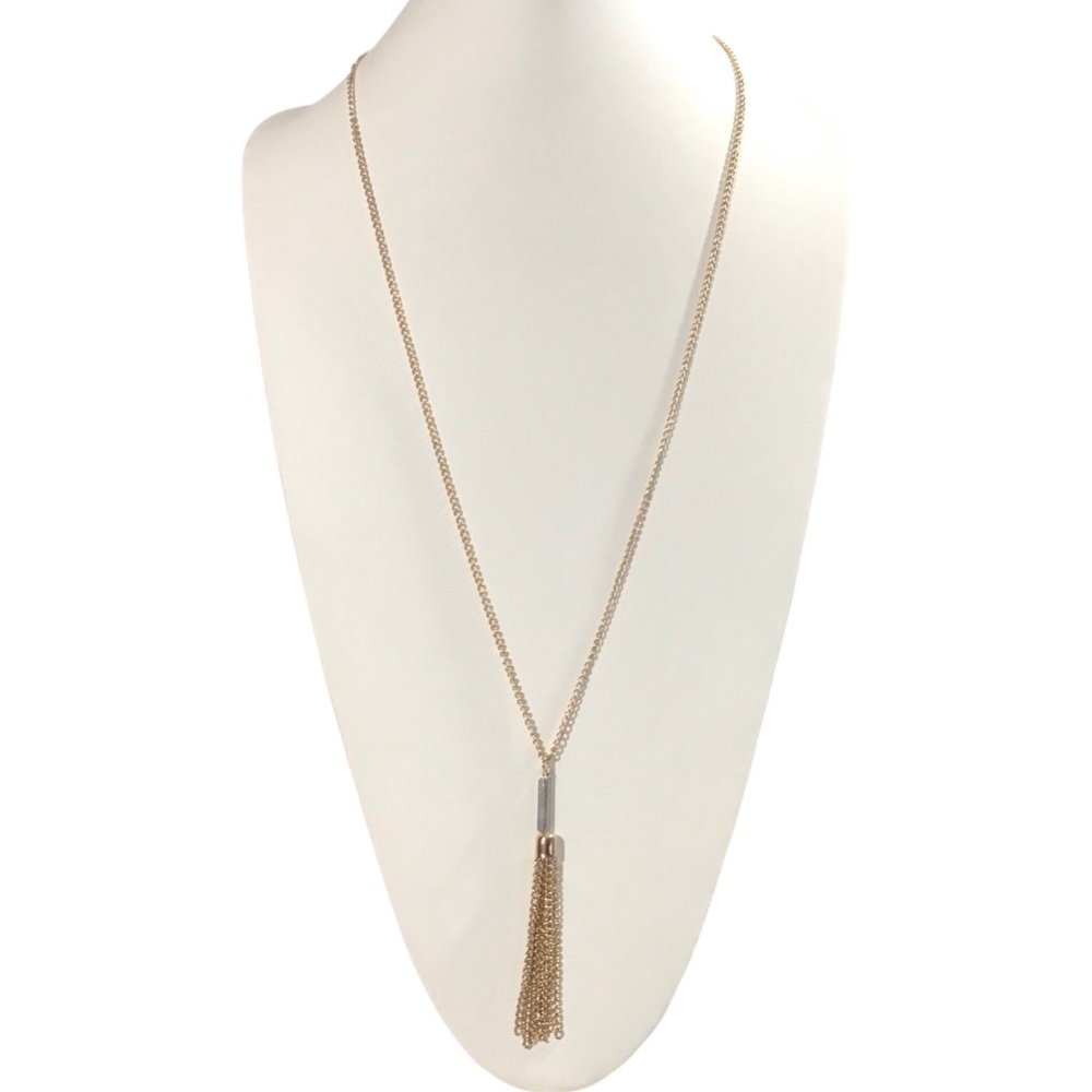 Bar Tassel Necklace Silver Gold Tone Fashion Jewelry
